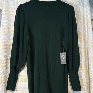 Vince Camuto Deep Green Knit Dress NWT